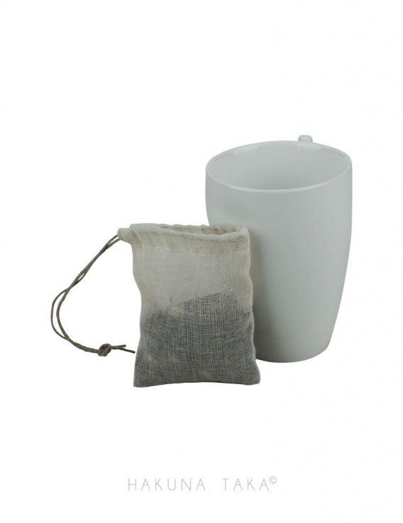 Sachet de thé lavable coton bio - Petit format - Hakuna Taka