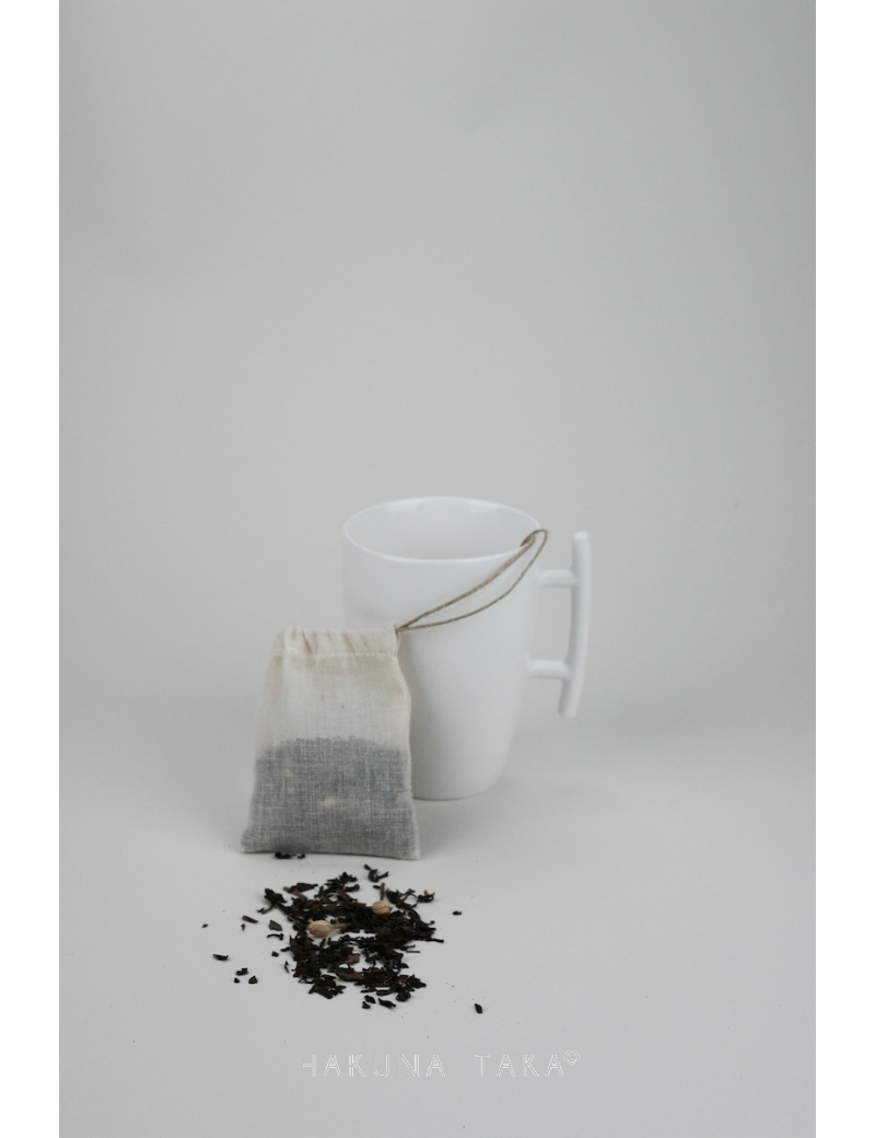 Sachet de thé lavable coton bio - Petit format - Hakuna Taka