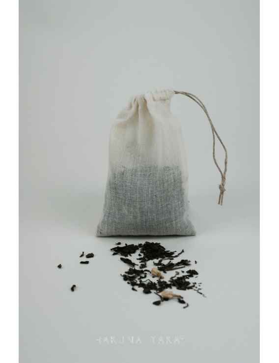 Sachet de thé réutilisable en coton bio